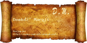 Demkó Margit névjegykártya